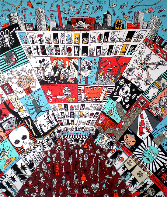 Magic Bastropolis Kunstharz auf Leinwand, 2007 190 x 160 cm