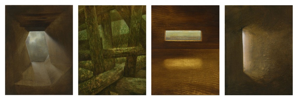 Ohne Titel (Serie), je 18 x 24 cm, Öl auf Holz, 2012