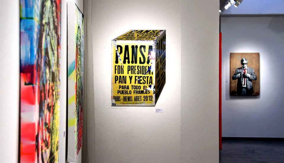 „Pansa For President“ (Plakat, Paris), 2012 (Ausstellungsansicht 30 Works Galerie, Köln)