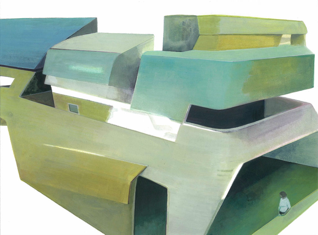 Behausungen No. 7, 2011, Acryl auf Karton, 24 x 32 cm