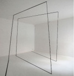 raumlinie 23_2010_ortsbezogene installation_312 x 443 x 468 cm_gewebe gefärbt ein raum - ein band cube 4x4x4_märz-galerie-mannheim