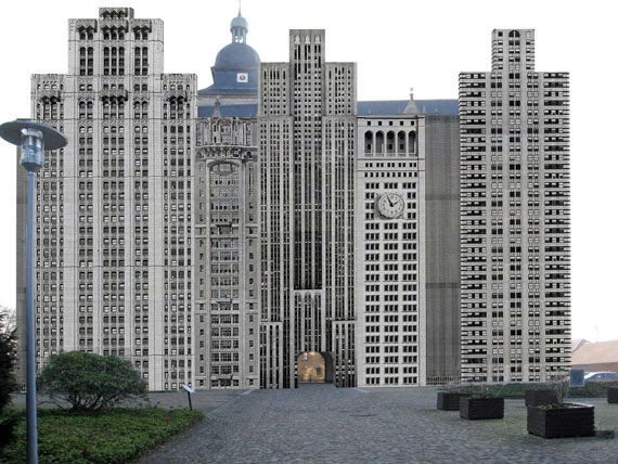 Bettina Pousttchi "The City" 2014, Fotoinstallation, Fassade Schloss Wolfsburg (Simulation) © Bettina Pousttchi