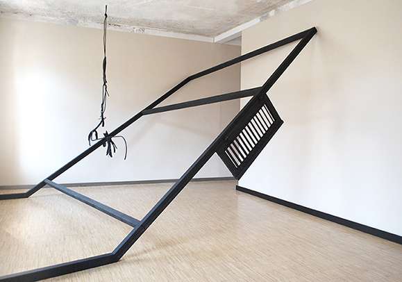 schwarz:Haus 2014, Installation view, Kunsthaus Galerie Erfurt, 5,50 x 3,20 x 2,70 m