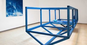 blau:Wal 2014, Installation view, Kunsthaus Galerie Erfurt, 4,40 x 1,50 x 1,30 m