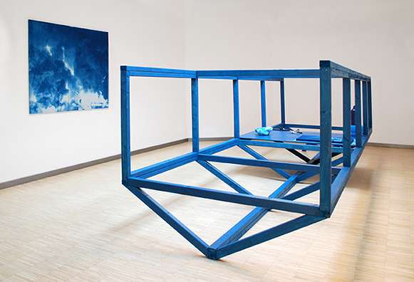 blau:Wal 2014, Installation view, Kunsthaus Galerie Erfurt, 4,40 x 1,50 x 1,30 m