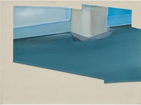 stück, 2011, Öl auf Leinwand genäht, 30 x 40 cm