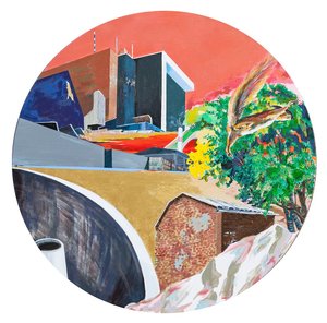 Die Wende, 2014 Acrylic on canvas, 80 cm diam.