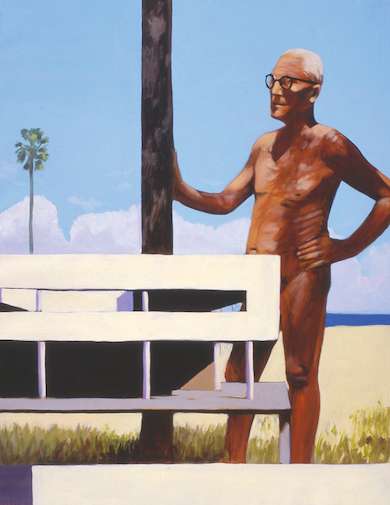 El arquitecto desnudo (Le Corbusier y Brassaï en Argelia), 2002. Oil on canvas. 100 x 81 cm.