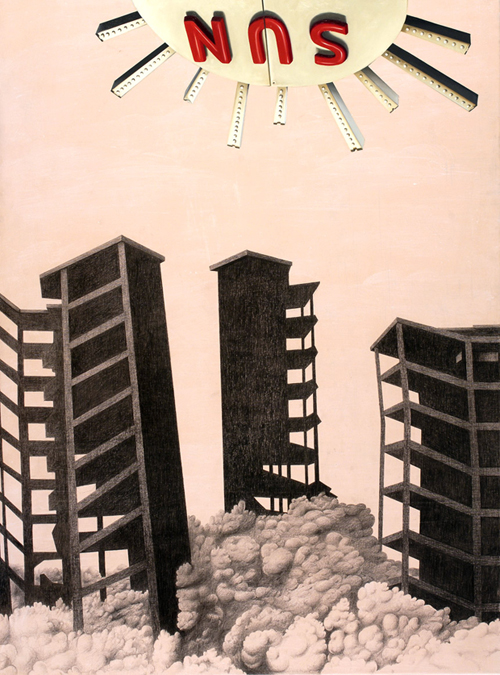 Nuevo amanecer, graphite and oil on canvas, 130 x 97, cm, 2007