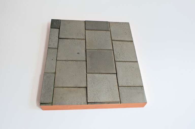 Same old footpath, 2016, MDF, cement, bladkoper, alkyd verf., 50 x 45 x 3 cm, edition of 5 EDITIE VAN 5