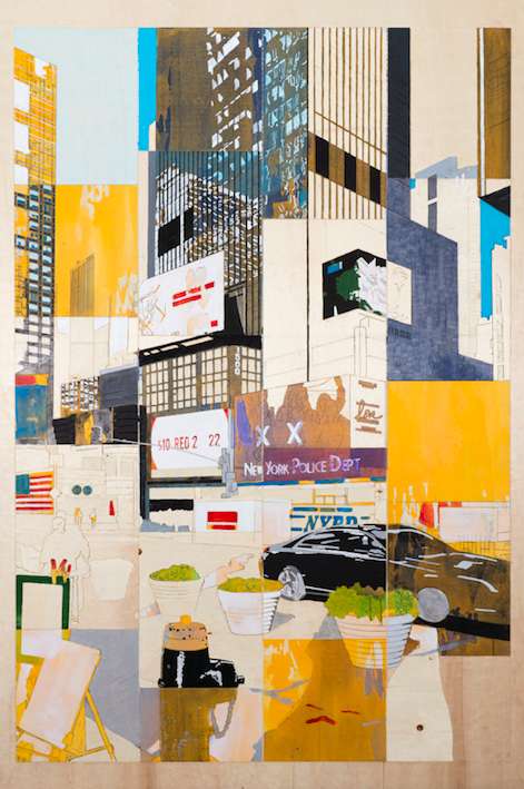 NY Times Square - 2016 - 238x157,5x1 - Pigment on Wood / Foto: Nikolaus Netzer