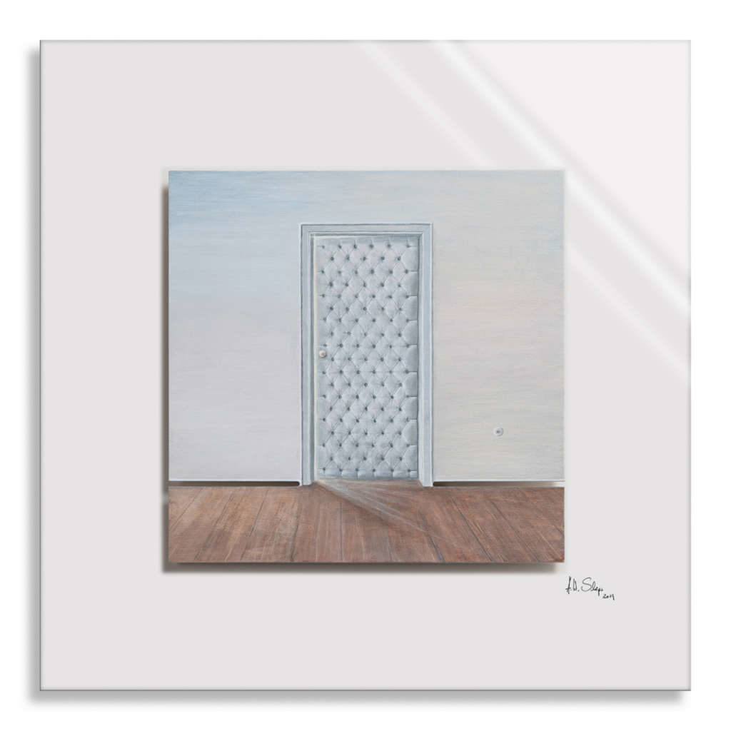 CUT! -RaumSchnitt V/IX Holz mit Acrylfarbe auf Plexiglas, 50 x 50 cm, 2019